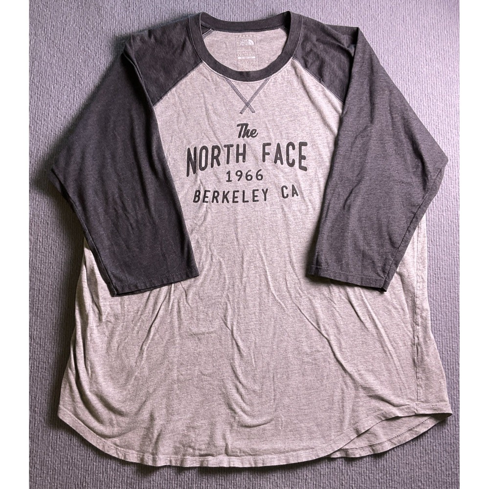 The North Face Baseball 3/4 Sleeve Classic Fit Shirt Mens Size 2XL Gray